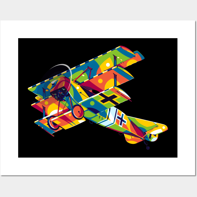 Fokker Dr I Flying in Pop Art Wall Art by wpaprint